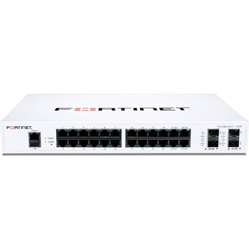 Fortinet FS-124F-FPOE | 24-Port PoE+ FortiSwitch, 370W